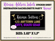 Load image into Gallery viewer, Destination Bachelorette Party Invitation Girl Purple Gold Black Itinerary Boogie Bear Invitations Karina Theme Paperless Printable Printed