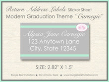 Load image into Gallery viewer, Modern Photo Graduation Announcement Aqua Silver Monogram Girl 2022 2023 2024 Boogie Bear Invitations Carnegie Paperless Printable Printed