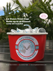 Woodland Winter Fox Party Treat Cups Candy Buffet Appetizer Food Baby Shower Christmas Red Girl Boy Snow Boogie Bear Invitations Aspen Theme