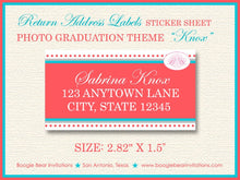 Load image into Gallery viewer, Modern Photo Graduation Announcement Party Red Aqua Blue 2022 2023 2024 2025 Boogie Bear Invitations Knox Theme Paperless Printable Printed