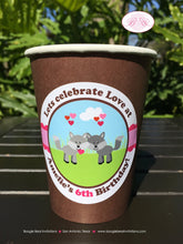Load image into Gallery viewer, Valentines Day Woodland Party Beverage Cups Paper Drink Birthday Girl Boy Love Forest Animals Creatures Boogie Bear Invitations Amelie Theme