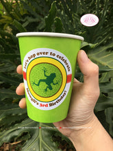 Load image into Gallery viewer, Rainforest Birthday Party Beverage Cups Paper Girl Boy Rain Forest Monkey Frog Snake Wild Parrot Lizard Boogie Bear Invitations Mowgli Theme