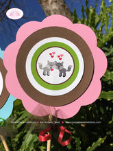 Load image into Gallery viewer, Valentines Day Woodland Party Centerpiece Birthday Love Forest Animals Creatures Pink Red Petting Zoo Boogie Bear Invitations Amelie Theme