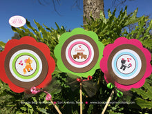 Load image into Gallery viewer, Valentines Day Woodland Party Centerpiece Birthday Love Forest Animals Creatures Pink Red Petting Zoo Boogie Bear Invitations Amelie Theme