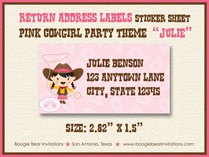 Pink Cowgirl Birthday Party Invitation Girl Hat Farm Barn Country Girl Boots Boogie Bear Invitations Julie Theme Paperless Printable Printed