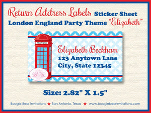 London England Birthday Party Invitation British Girl United Kingdom UK Boogie Bear Invitations Elizabeth Theme Paperless Printable Printed