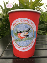 Load image into Gallery viewer, Red Cardinal Bird Winter Party Beverage Cups Paper Drink Girl Boy Green Forest Christmas Cheer Birthday Boogie Bear Invitations Fulton Theme
