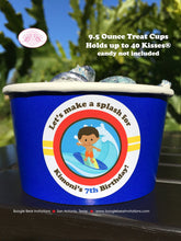 Load image into Gallery viewer, Surfer Boy Birthday Party Treat Cups Candy Buffet Paper Beach Swim Swimming Pool Surf Surfing Ocean Sea Boogie Bear Invitations Kimoni Theme