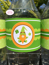 Load image into Gallery viewer, St. Patrick&#39;s Day Gnomes Party Bottle Wraps Wrappers Label Cover Birthday Boy Girl Green Shamrock Luck Boogie Bear Invitations Tristan Theme