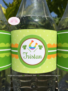 St. Patrick's Day Gnomes Party Bottle Wraps Wrappers Label Cover Birthday Boy Girl Green Shamrock Luck Boogie Bear Invitations Tristan Theme