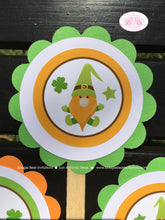 Load image into Gallery viewer, St. Patrick&#39;s Day Gnomes Party Cupcake Toppers Birthday Boy Girl Lucky Green Orange Clover Shamrock Boogie Bear Invitations Tristan Theme