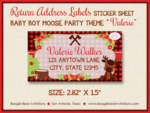 Load image into Gallery viewer, Little Moose Baby Shower Invitation Red Forest Girl Boy Woodland Animals Boogie Bear Invitations Valerie Theme Paperless Printable Printed