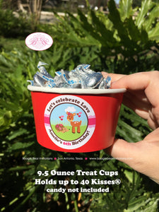 Valentines Day Woodland Party Treat Cups Candy Food Buffet Paper Birthday Love Forets Animals Creatures Boogie Bear Invitations Amelie Theme