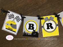 Load image into Gallery viewer, Yellow ATV Birthday Party Name Banner Black 4 Wheel Boy Girl 1st 2nd 3rd 4th 5th 6th 7th 8th 9th 10th Boogie Bear Invitations Breck Theme