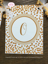 Load image into Gallery viewer, Gold Confetti Hearts Valentine&#39;s Party Banner Foil Glitter Day White Rose Bronze Love Copper 1st 2nd Boogie Bear Invitations Henderson Theme