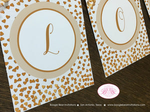 Gold Confetti Hearts Valentine's Party Banner Foil Glitter Day Celebrate Love Bronze Copper 1st 2nd Boogie Bear Invitations Henderson Theme