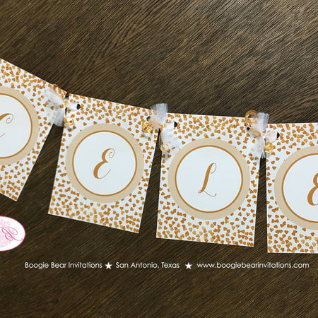 Gold Confetti Hearts Valentine's Party Banner Foil Glitter Day Celebrate Love Bronze Copper 1st 2nd Boogie Bear Invitations Henderson Theme