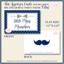 Load image into Gallery viewer, Mr Wonderful Birthday Party Favor Card Tent Appetizer Place Boy Silver Navy Blue Onederful 1st Boogie Bear Invitations Odin Theme Printed