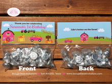 Load image into Gallery viewer, Pink Farm Harvest Party Treat Bag Toppers Birthday Folded Favor Fall Barn Girl Country Pumpkin Truck Boogie Bear Invitations Susannah Theme