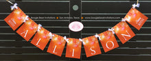 Load image into Gallery viewer, Glowing Ornament Party Name Banner Birthday Sweet 16 Orange Yellow Gold 16th 21st 30th 40th 50th 60th Boogie Bear Invitations Allison Theme