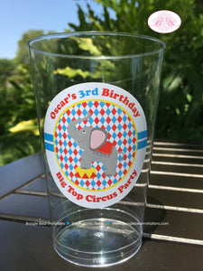 Circus Animals Birthday Party Beverage Cups Plastic Drink Girl Boy Red Blue Yellow Big Top Show Showman Boogie Bear Invitations Oscar Theme