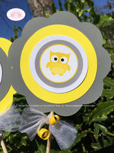 Load image into Gallery viewer, Woodland Birds Owls Baby Shower Centerpiece Sticks Party Set Yellow Grey Animals Forest Creature Boy Girl Boogie Bear Invitations Lara Theme