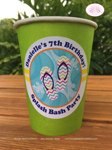 Splash Bash Birthday Party Beverage Cups Plastic Drink Pool Swimming Girl  Wave Swim Tube Ball Flower Boogie Bear Invitations Danielle Theme