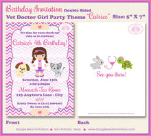 Load image into Gallery viewer, Vet Doctor Girl Birthday Party Invitation Animal Pink Veterinarian Nurse Boogie Bear Invitations Paperless Printable Printed Catrice Theme