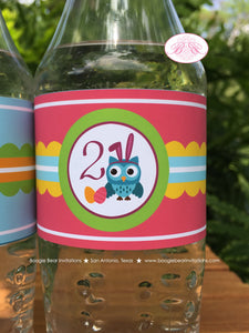 Easter Owls Party Bottle Wraps Wrappers Label Cover Birthday Girl Boy Spring Egg Basket Flower Garden Boogie Bear Invitations Lottie Theme