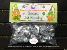 Load image into Gallery viewer, St. Patrick&#39;s Day Gnomes Party Treat Bag Toppers Folded Favor Birthday Green Shamrock Clover Boy Girl Boogie Bear Invitations Tristan Theme