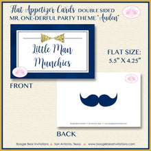 Load image into Gallery viewer, Mr Wonderful Birthday Party Favor Card Tent Appetizer Place Boy Gold Navy Blue ONE Onederful 1st Boogie Bear Invitations Auden Theme Printed