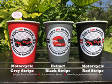 Load image into Gallery viewer, Red Motorcycle Birthday Party Beverage Cups Paper Drink Boy Girl Racing Enduro Race Track Bike Grand Prix Boogie Bear Invitations Cody Theme