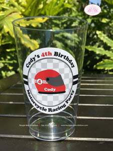 Red Motorcycle Birthday Party Beverage Cups Plastic Drink Boy Girl Enduro Grand Prix Racing Track Race Boogie Bear Invitations Cody Theme