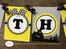 Load image into Gallery viewer, ATV Happy Birthday Party Banner Race Black Yellow Boy 1st 2nd 3rd 4th 5th 6th 7th 8th 9th 10th 11th 12th Boogie Bear Invitations Breck Theme