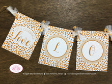 Load image into Gallery viewer, Gold Confetti Hearts Valentine&#39;s Party Banner Foil Glitter Day White Rose Bronze Love Copper 1st 2nd Boogie Bear Invitations Henderson Theme