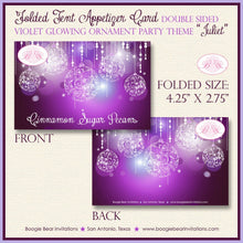 Load image into Gallery viewer, Purple Glowing Ornament Birthday Party Favor Card Place Food Appetizer Girl Lavender Plum Glow Formal Boogie Bear Invitations Juliet Theme