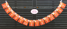 Load image into Gallery viewer, Glowing Ornament Happy Birthday Banner Party Sweet 16 Orange Yellow Red 16th 21st 30th 40th 50th 60th Boogie Bear Invitations Allison Theme