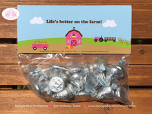 Load image into Gallery viewer, Pink Farm Harvest Party Treat Bag Toppers Birthday Folded Favor Fall Barn Girl Country Pumpkin Truck Boogie Bear Invitations Susannah Theme