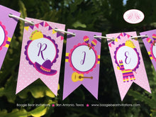 Load image into Gallery viewer, Fiesta Taco Party Pennant Cake Banner Topper Birthday Girl Pink Cinco De Mayo Pinata Carnival Parade Boogie Bear Invitations Mariela Theme