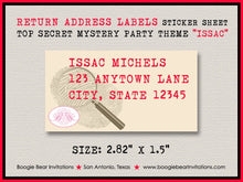 Load image into Gallery viewer, Mystery Clue Birthday Party Invitation Top Secret Spy Agent Mission Girl Boy Boogie Bear Invitations Issac Theme Paperless Printable Printed