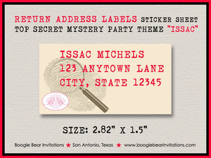 Mystery Clue Birthday Party Invitation Top Secret Spy Agent Mission Girl Boy Boogie Bear Invitations Issac Theme Paperless Printable Printed