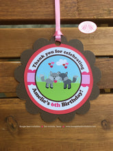 Load image into Gallery viewer, Valentines Day Woodland Party Favor Tags Birthday Pink Love Forest Animals Woodland Creatures Picnic Boogie Bear Invitations Amelie Theme