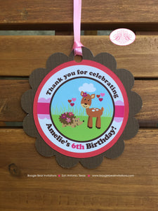 Valentines Day Woodland Party Favor Tags Birthday Pink Love Forest Animals Woodland Creatures Picnic Boogie Bear Invitations Amelie Theme