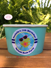 Load image into Gallery viewer, Splash Bash Birthday Party Treat Cups Food Buffet Paper Birthday Girl Swimming Pool Beach Ball Tube Boogie Bear Invitations Danielle Theme