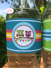 Load image into Gallery viewer, Easter Owls Party Bottle Wraps Wrappers Label Cover Birthday Girl Boy Spring Egg Basket Flower Garden Boogie Bear Invitations Lottie Theme