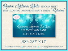 Load image into Gallery viewer, Blue Glowing Ornament Party Invitation Birthday Winter Girl 1st Sweet 16 Boogie Bear Invitations Caterina Theme Paperless Printable Printed