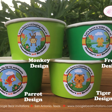 Rain Forest Birthday Party Treat Cups Candy Buffet Appetizer Food Animals Rainforest Amazon Jungle Boogie Bear Invitations Chandler Theme