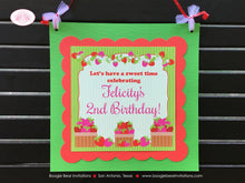 Load image into Gallery viewer, Pink Strawberry Birthday Party Door Banner Red White Green Sweet Girl Berry Picking Fruit Shortcake Boogie Bear Invitations Felicity Theme