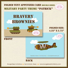 Load image into Gallery viewer, Military Army Birthday Party Package Tank Air Force Marines Navy Green Active Duty Soldier Banner Tag Boogie Bear Invitations Patrick Theme