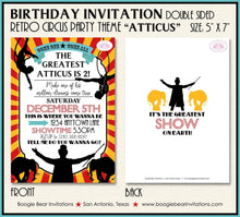 Load image into Gallery viewer, Circus Showman Birthday Party Invitation Animals Boy Girl Greatest Show Boogie Bear Invitations Atticus Theme Paperless Printable Printed